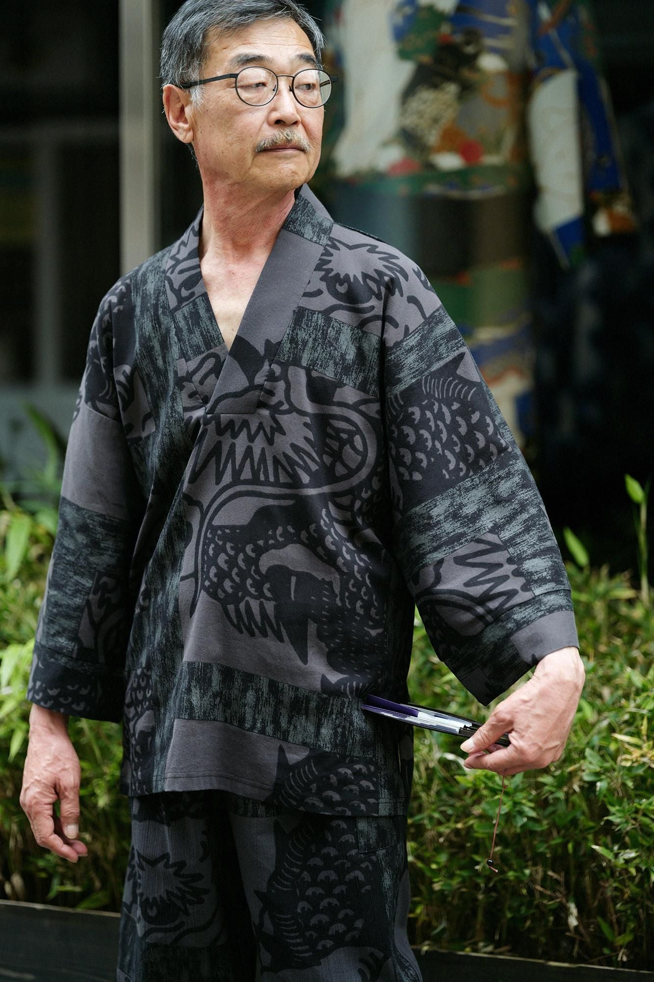 高島縮棉 40/40風靡 上衣/青龍