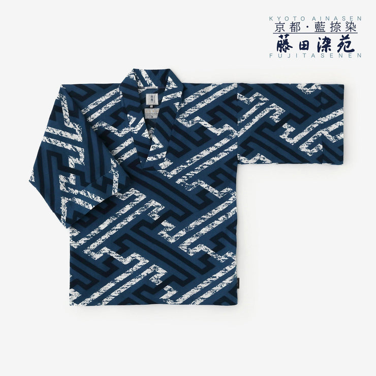 高岛缩棉40/40蓝捺染第风靡上衣卷/纱绫形时代