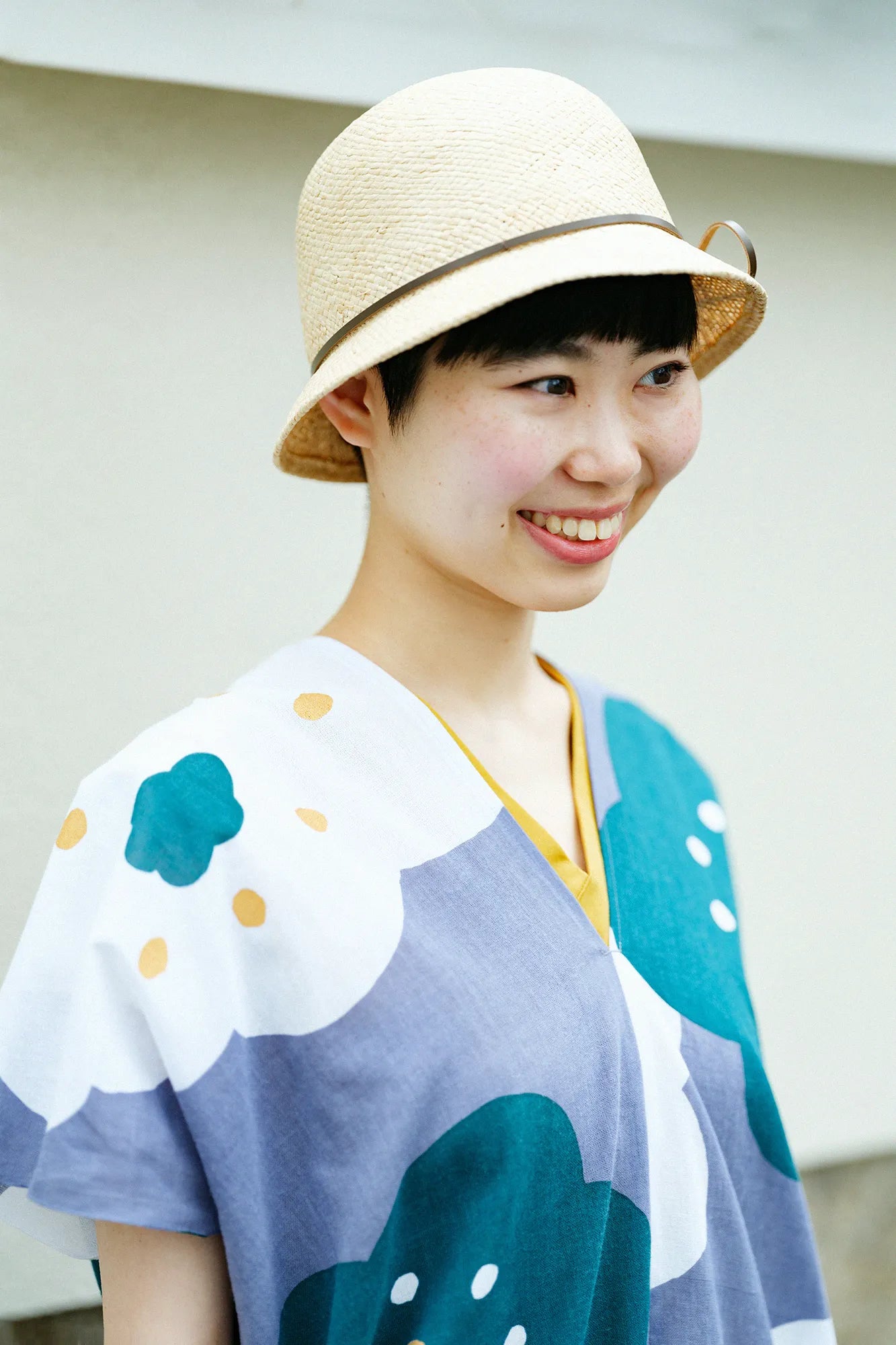 知多木綿 文（ぶん） 長方形衣（ちょうほうけい） 二つ身（ふたつみ）／ほほえみ