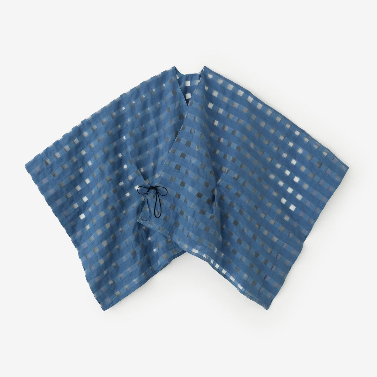 麻 透かし格子織（こうしおり） きさらぎ 短丈（みじかたけ）／紺鼠