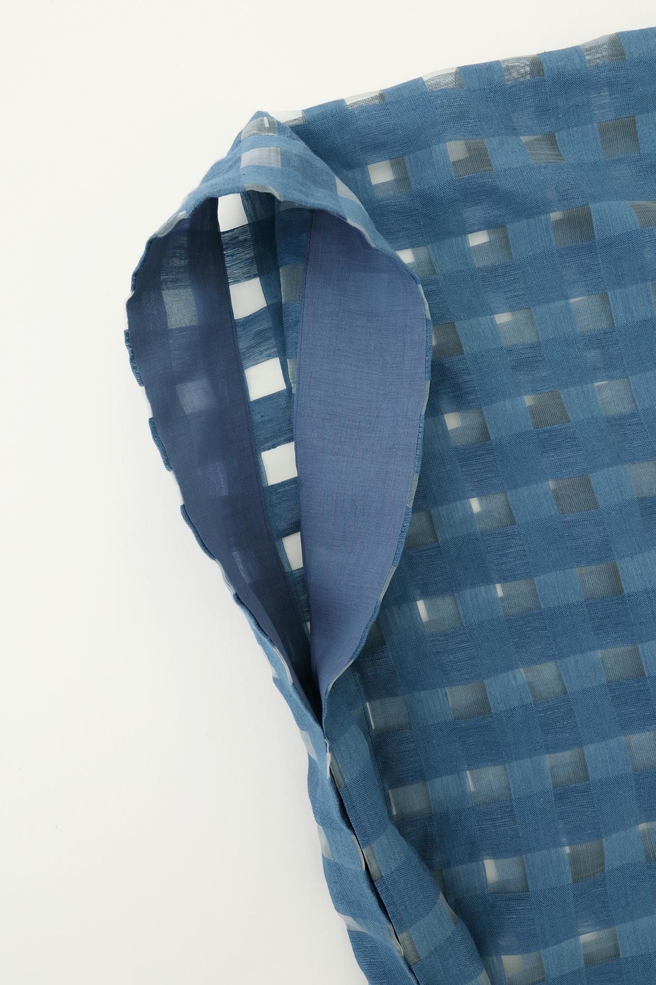 Leinen Durchbrochenes Gittergewebe (Koshiori) Kisaragi Kurze Länge (Mijikatake) / Dunkelblaue Maus (Konezu)