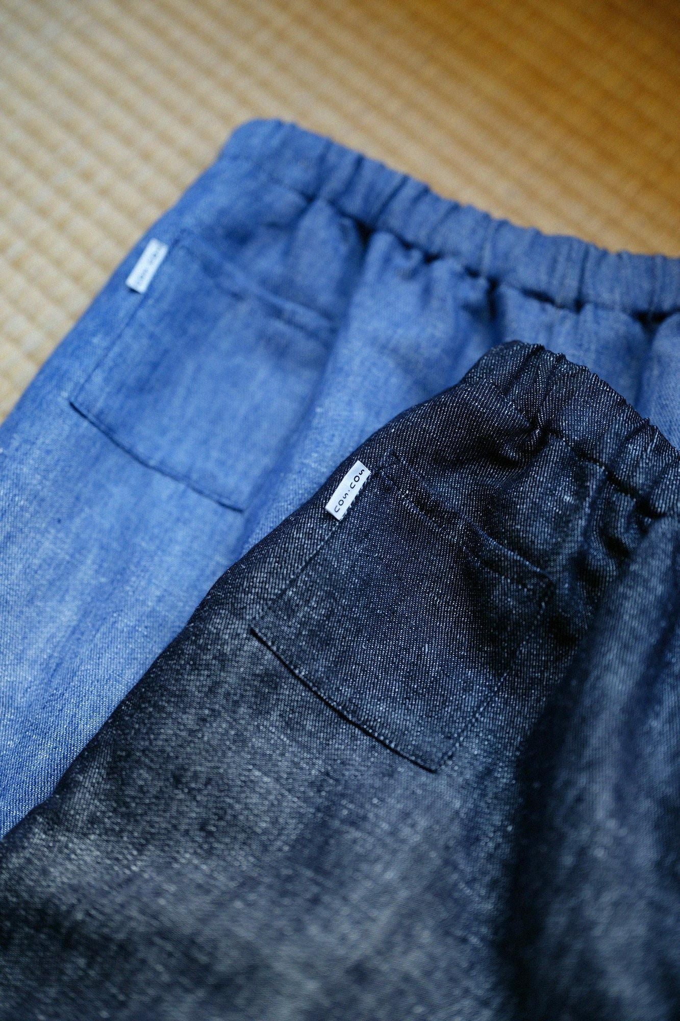 麻デニム 広形（ひろなり）もんぺ／黒紺（くろこん）