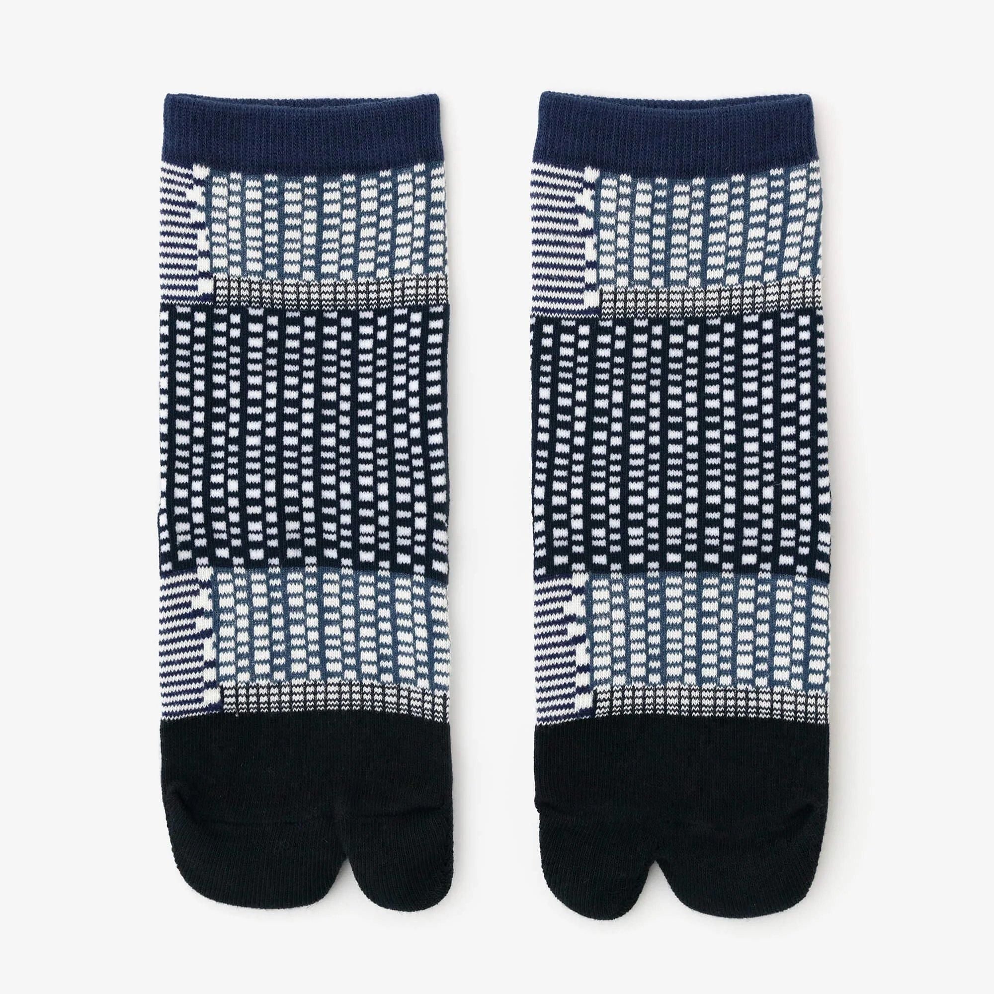 【net Limited 30%OFF】●Tabi Socks for Kids Mid-calf／Lines and Dots Seiwa【12-14cm】