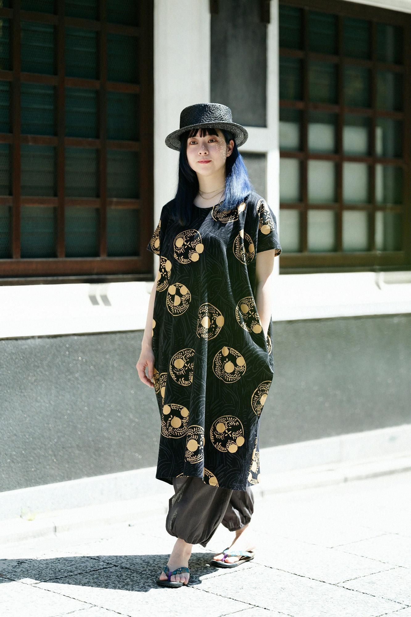 草履涼鞋 染竹 ／ 華麗 碧玉色