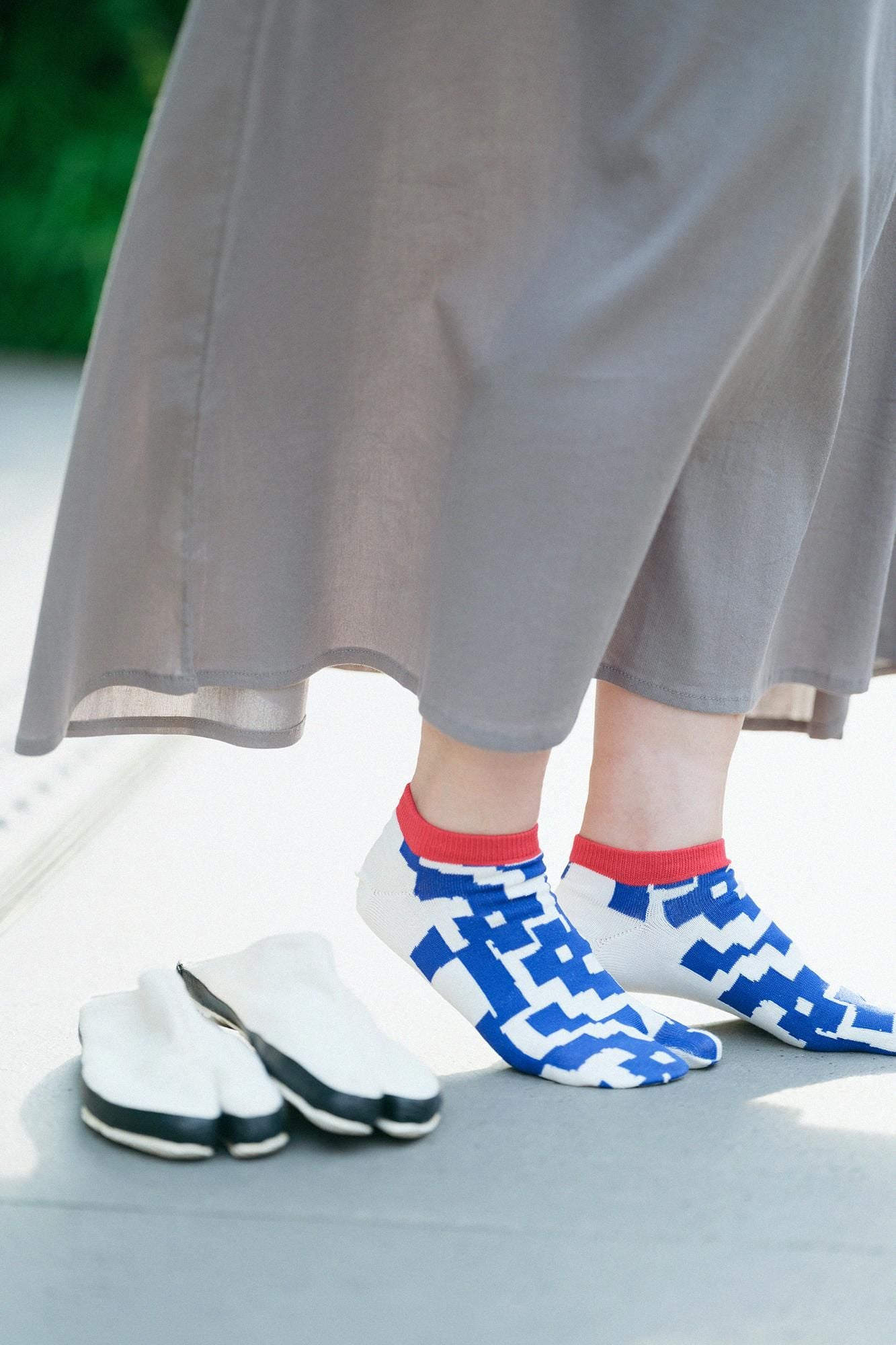 分趾襪（腳踝長度）／幾何圖案 【男・女性用】