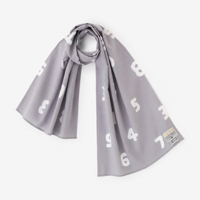 Isemomen Cotton Short Scarf / SO-SU-U Large Light Ink Grey