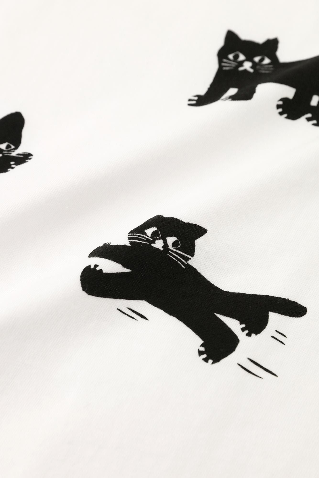 ねこ 半袖Tシャツ[5.0]／ホワイト