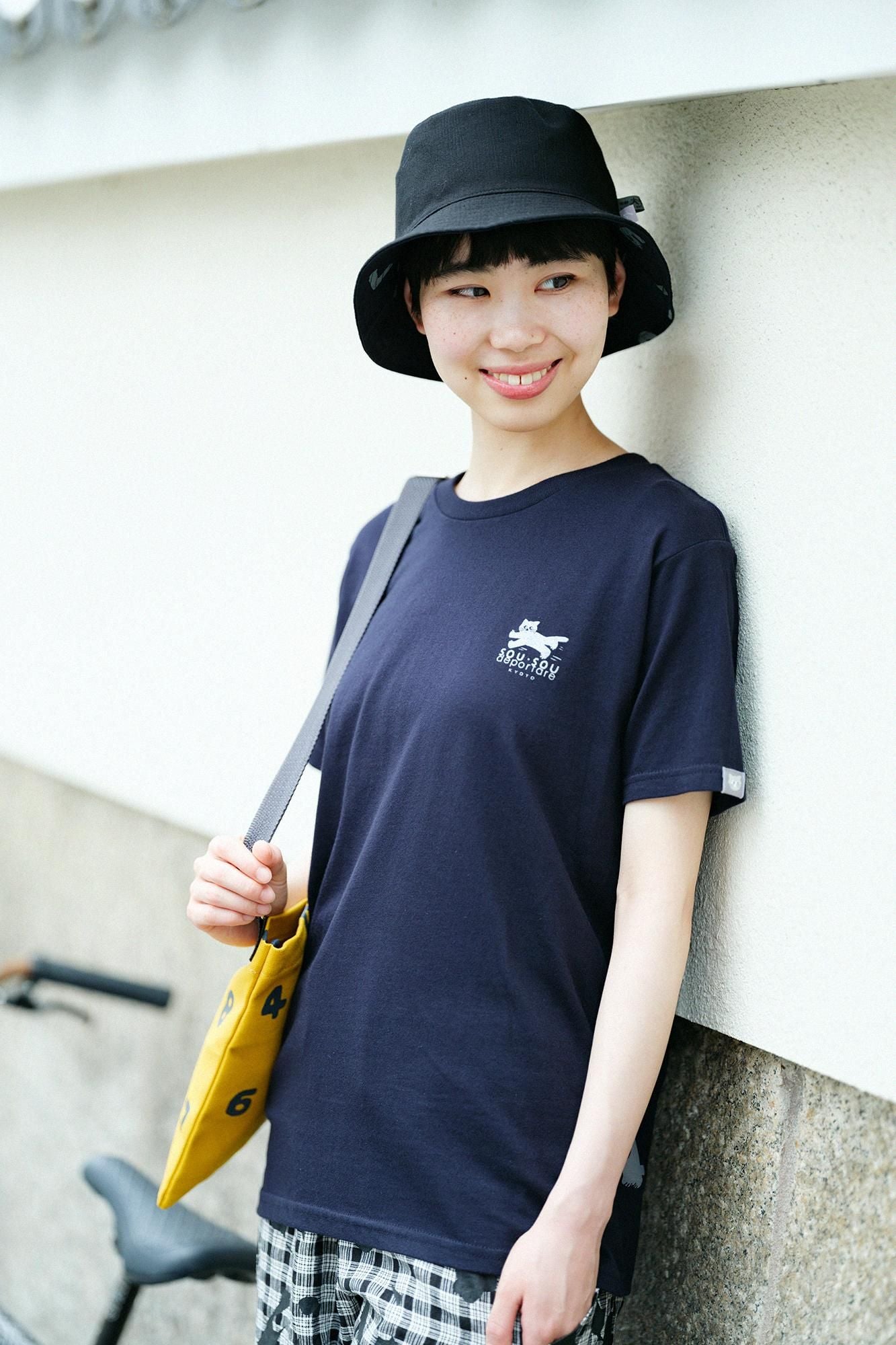 ねこ 半袖Tシャツ[5.0]／ネイビー
