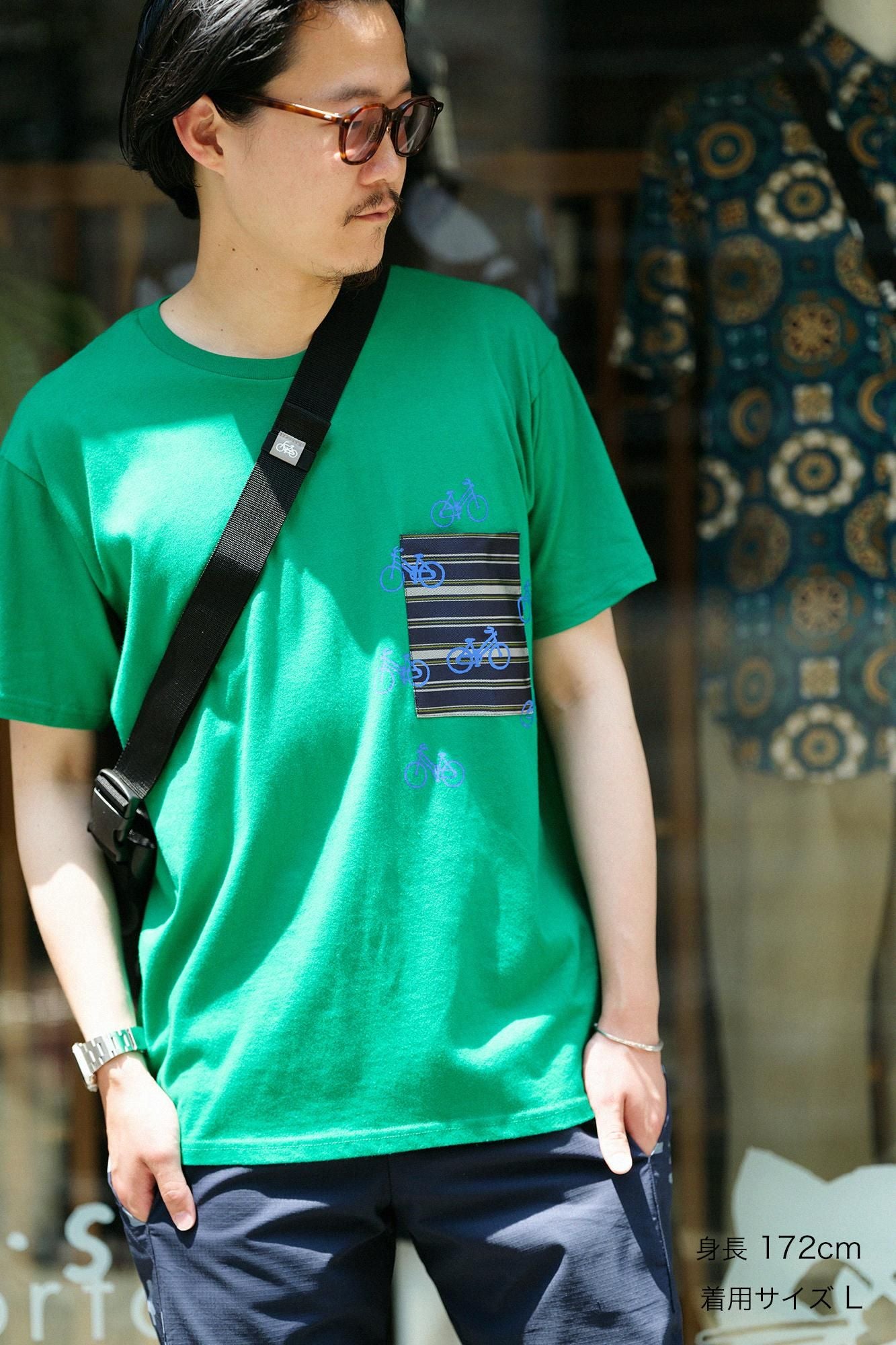 Short Sleeve Pocket T-shirt [5.0] / Green x Bicycle Craze