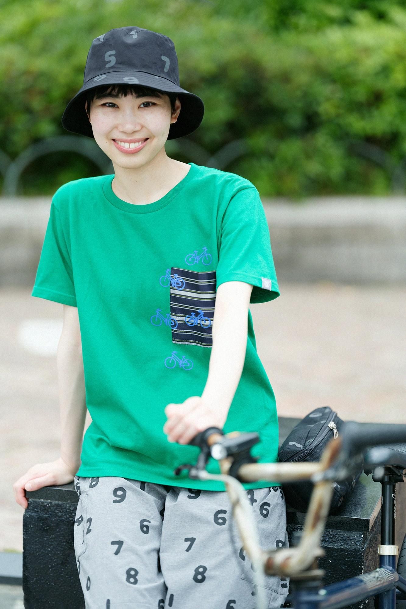 Short Sleeve Pocket T-shirt [5.0] / Green x Bicycle Craze