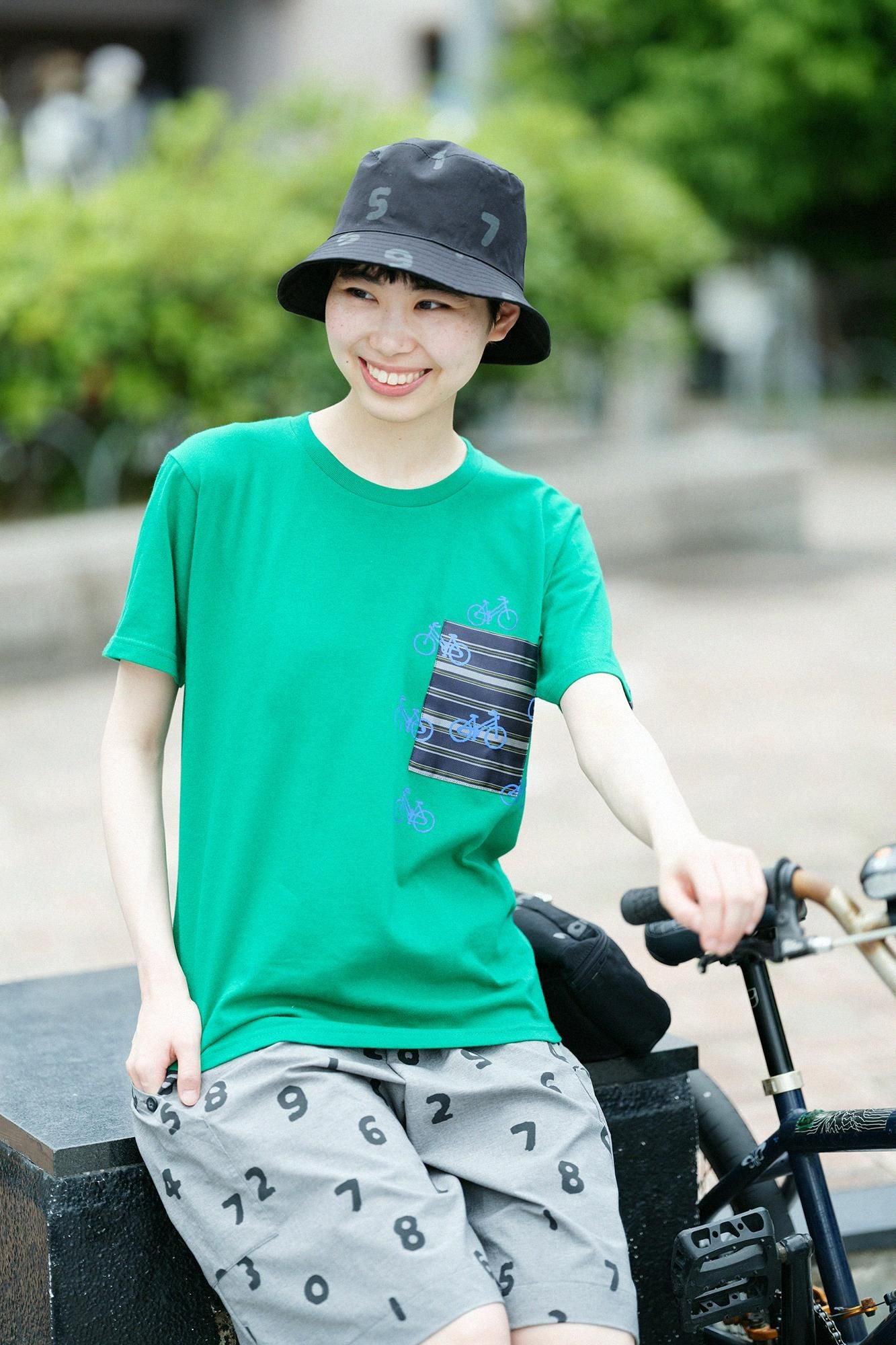 Short Sleeve Pocket T-shirt [5.0] / Green x Bicycle Craze