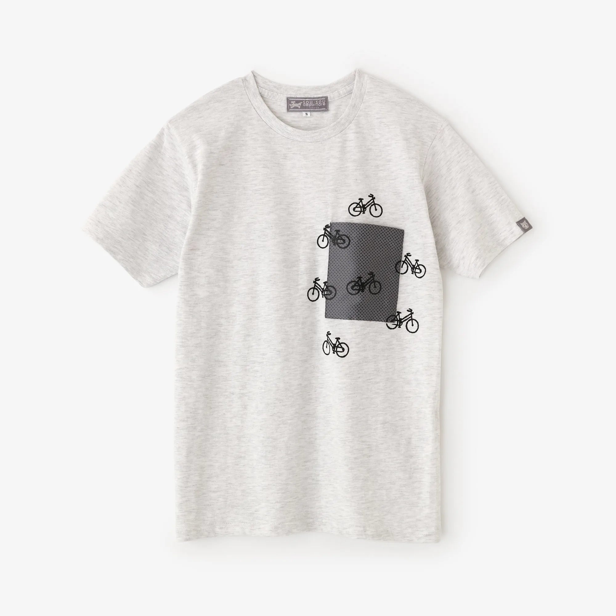 【net限定】半袖 ポケットTシャツ[5.0]／アイボリー×チャリンチャリン▲