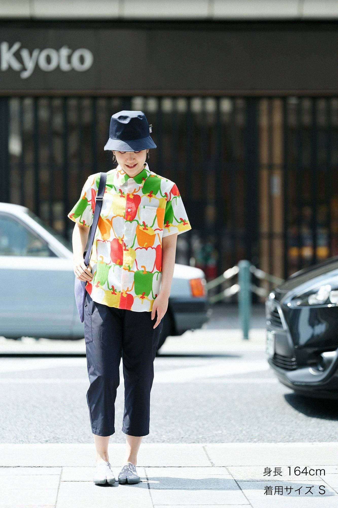 高島縮棉 20/20 短袖襯衫／甜椒