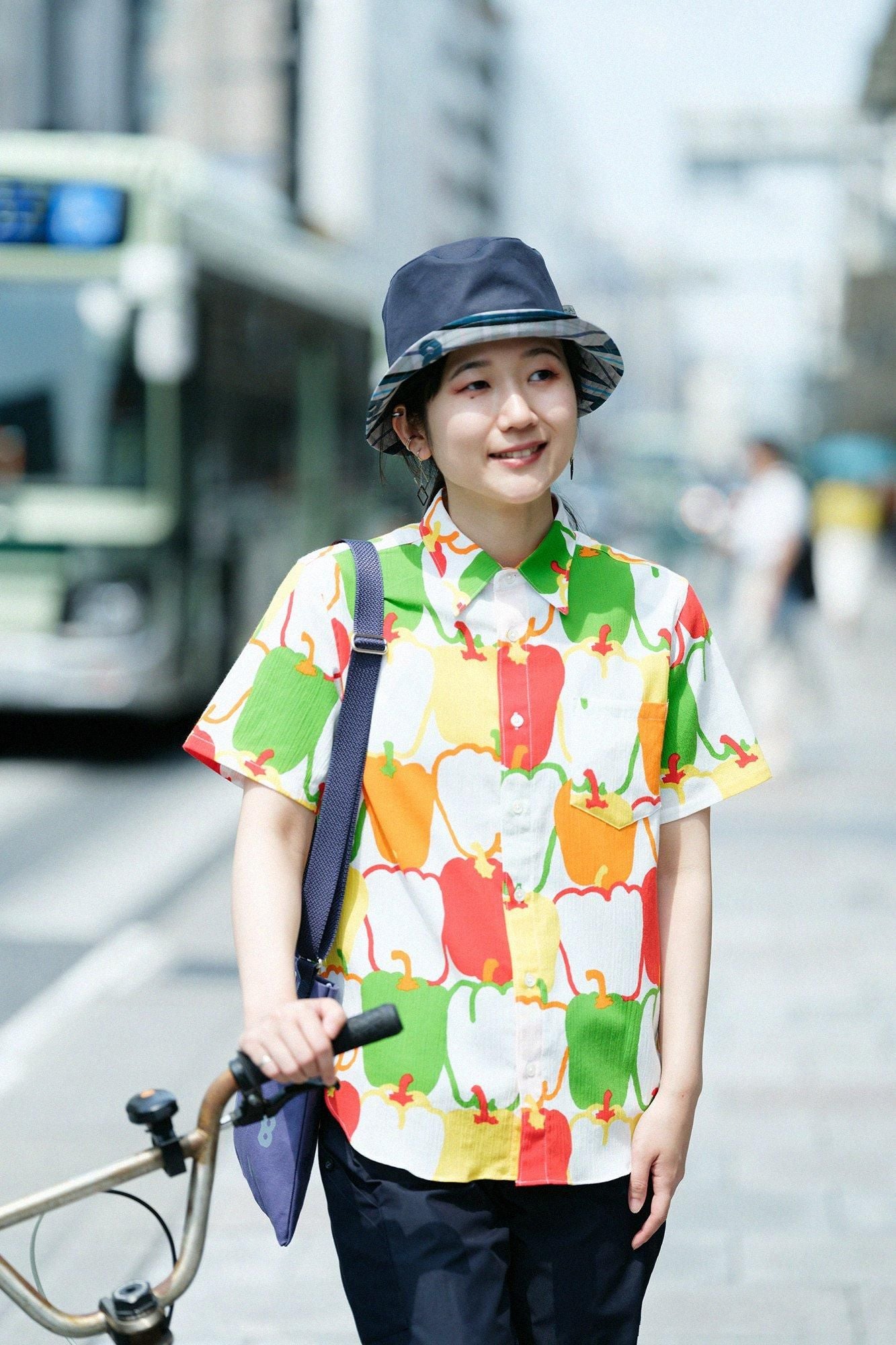 高島縮棉 20/20 短袖襯衫／甜椒