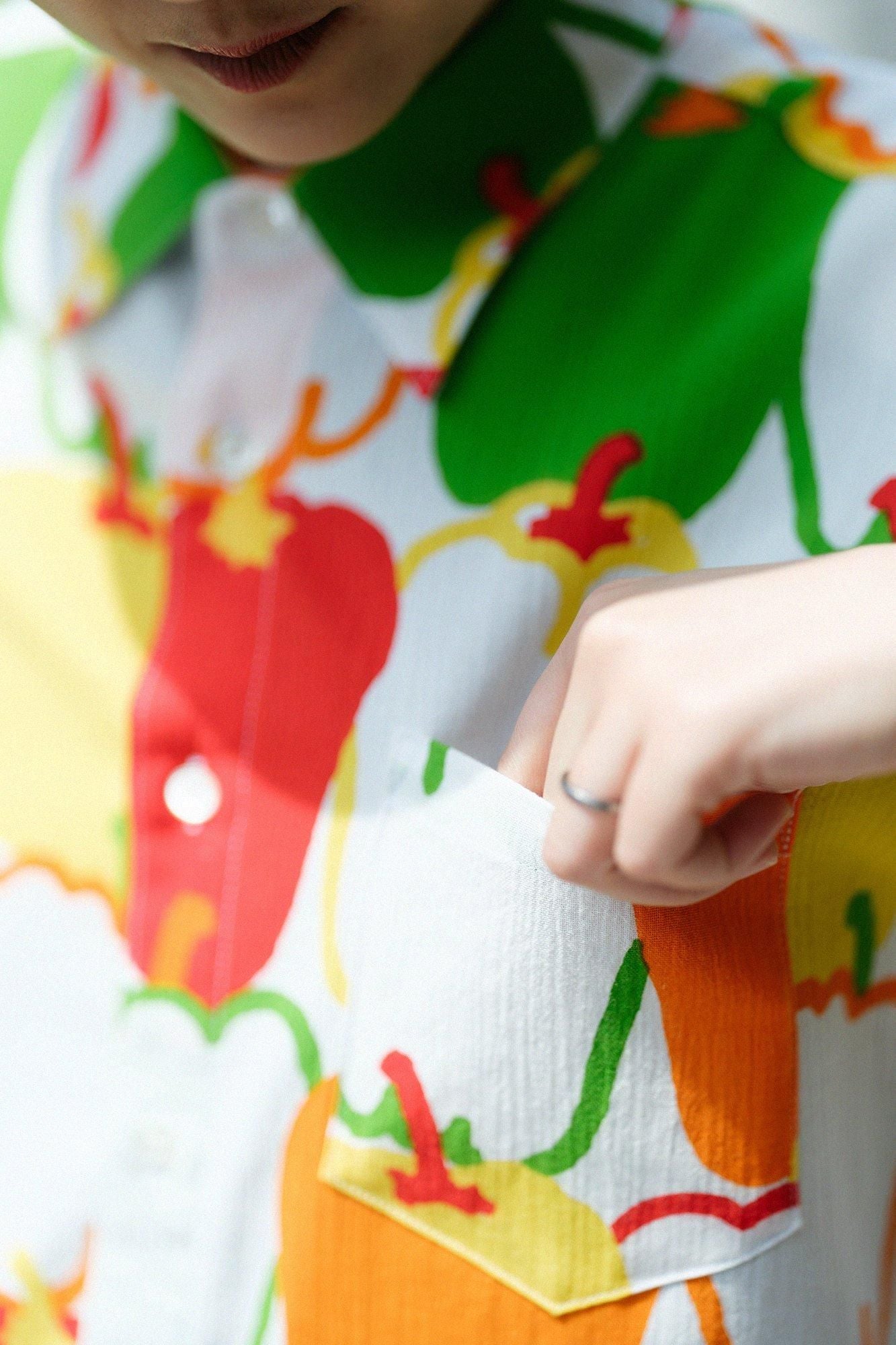 高島縮棉 20/20 短袖襯衫／甜椒