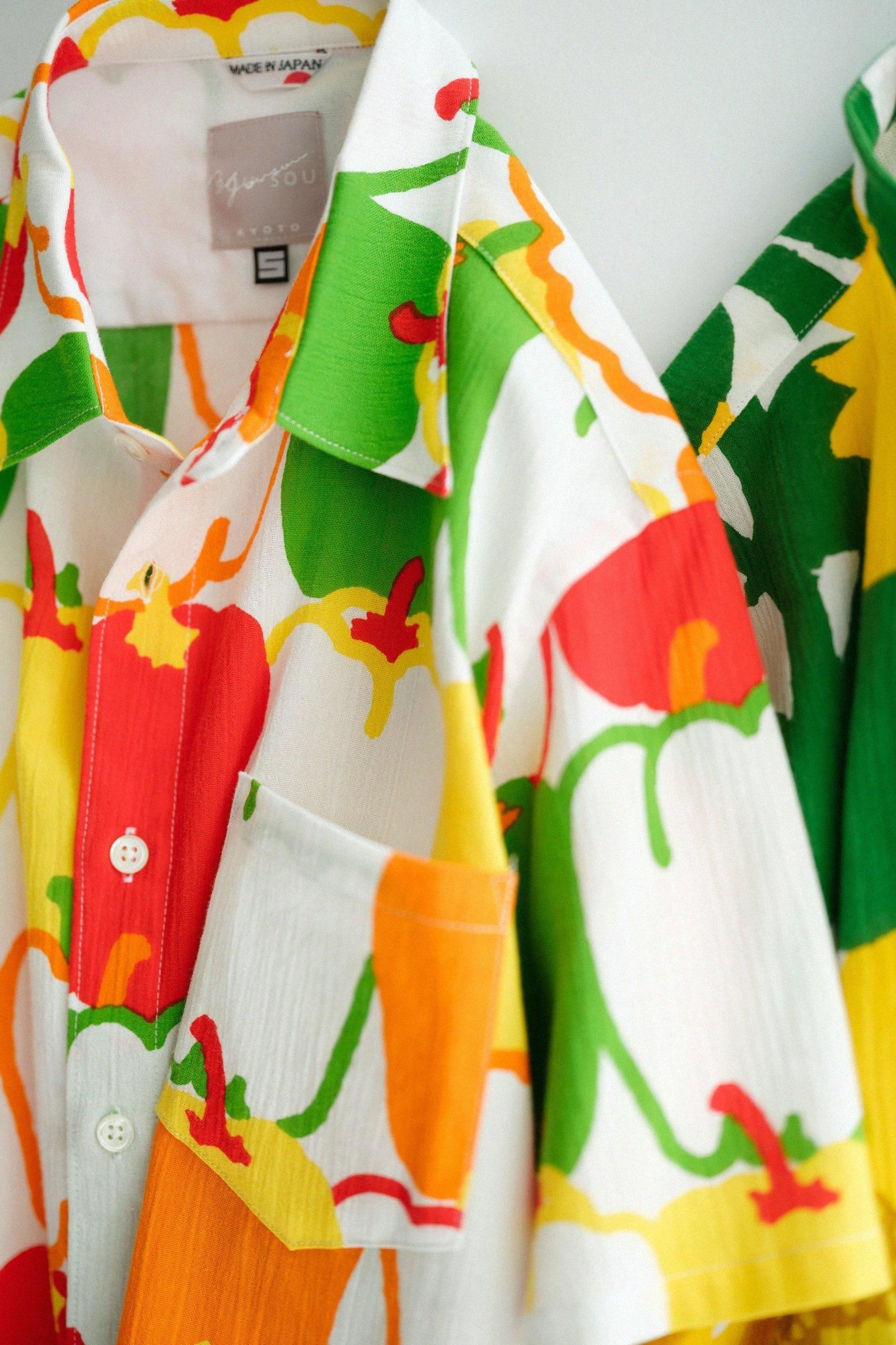 高島縮棉 20/20 短袖襯衫／甜椒