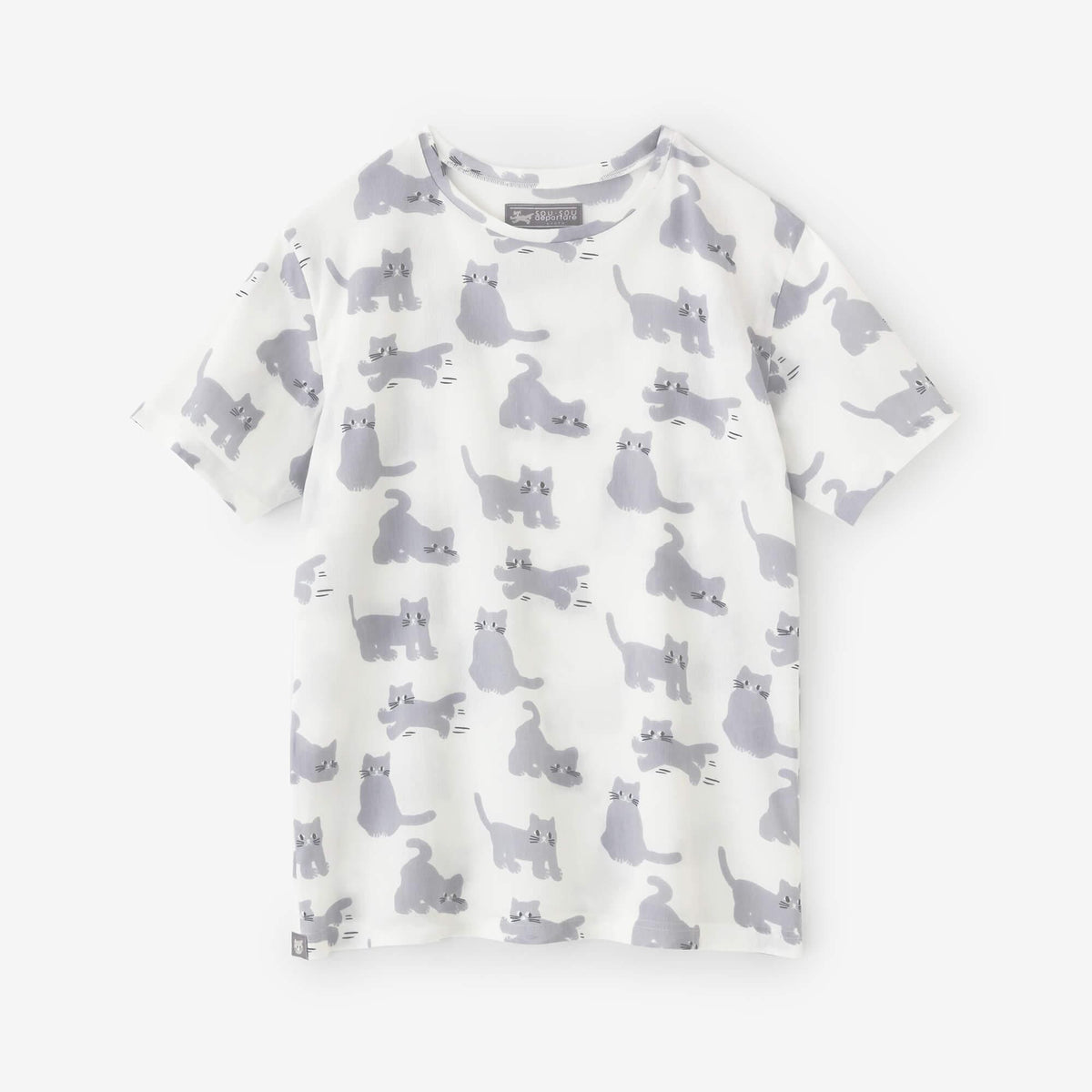 高島縮 40/40 半袖Tシャツ／ねこ