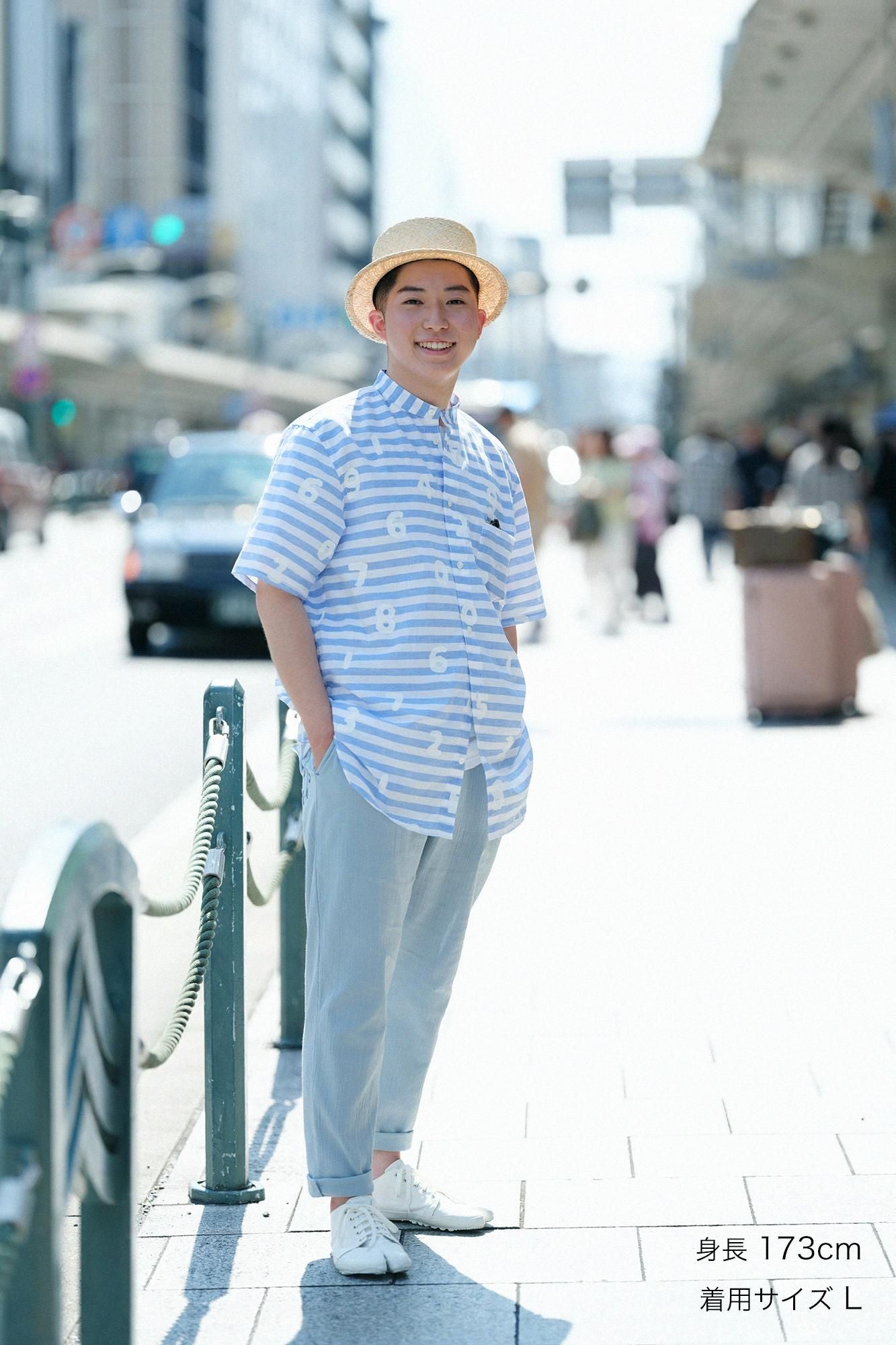 Chizimi Cotton 20/20 Easy Tapered Pants／Pale Greyish Blue