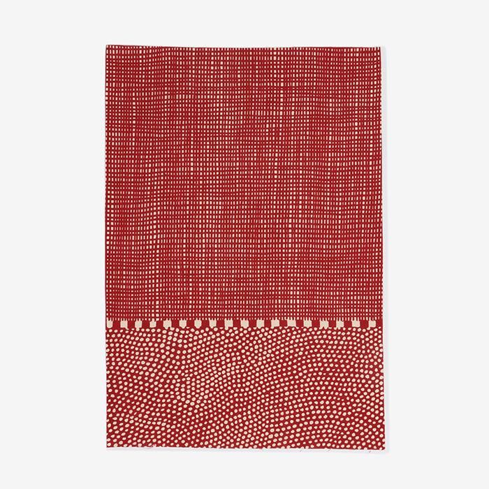 Ise Momen Textil-Tenugui (Hime-Länge)/Ma Weißer Tee (Shiracha) x Rote Bohne (Azuki)