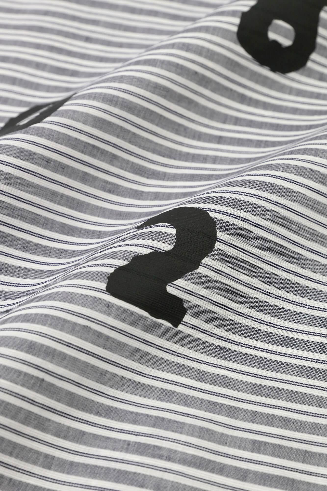 棉布式绒毛架套圈短袖衬衫/so-su-u深灰育儿条纹（koihaikomochishima）