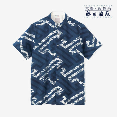 Chizimi Cotton 20/20 Ainasen Stand Collar Short Sleeve Shirt SP／Saya Era