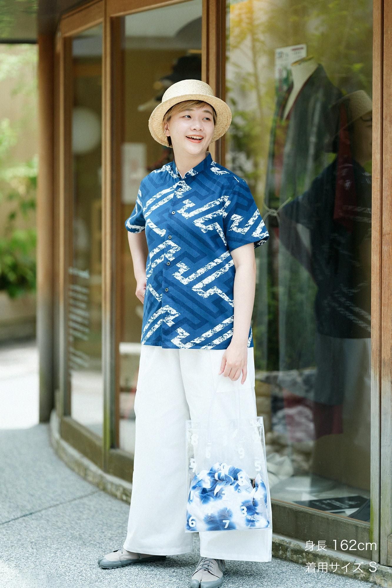 [仅在线] takashima shui 20/20 ainashi支架领子短袖衬衫SP/sayagata jidai