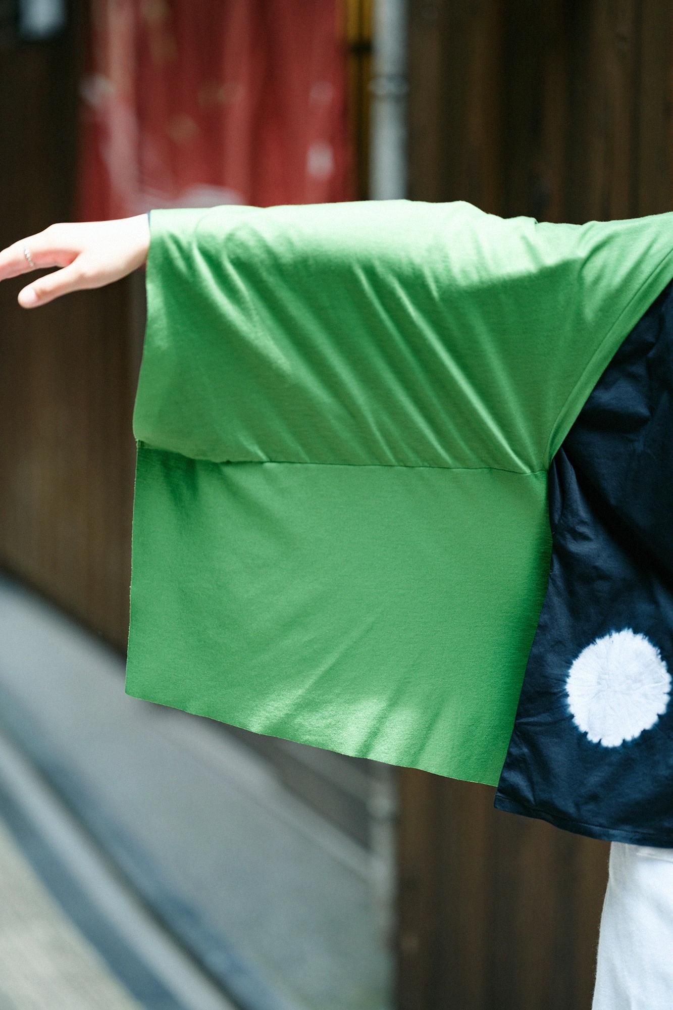 GIZA×Lyocell Plain Stitch Squirrel-like Short Cardigan / Light Green