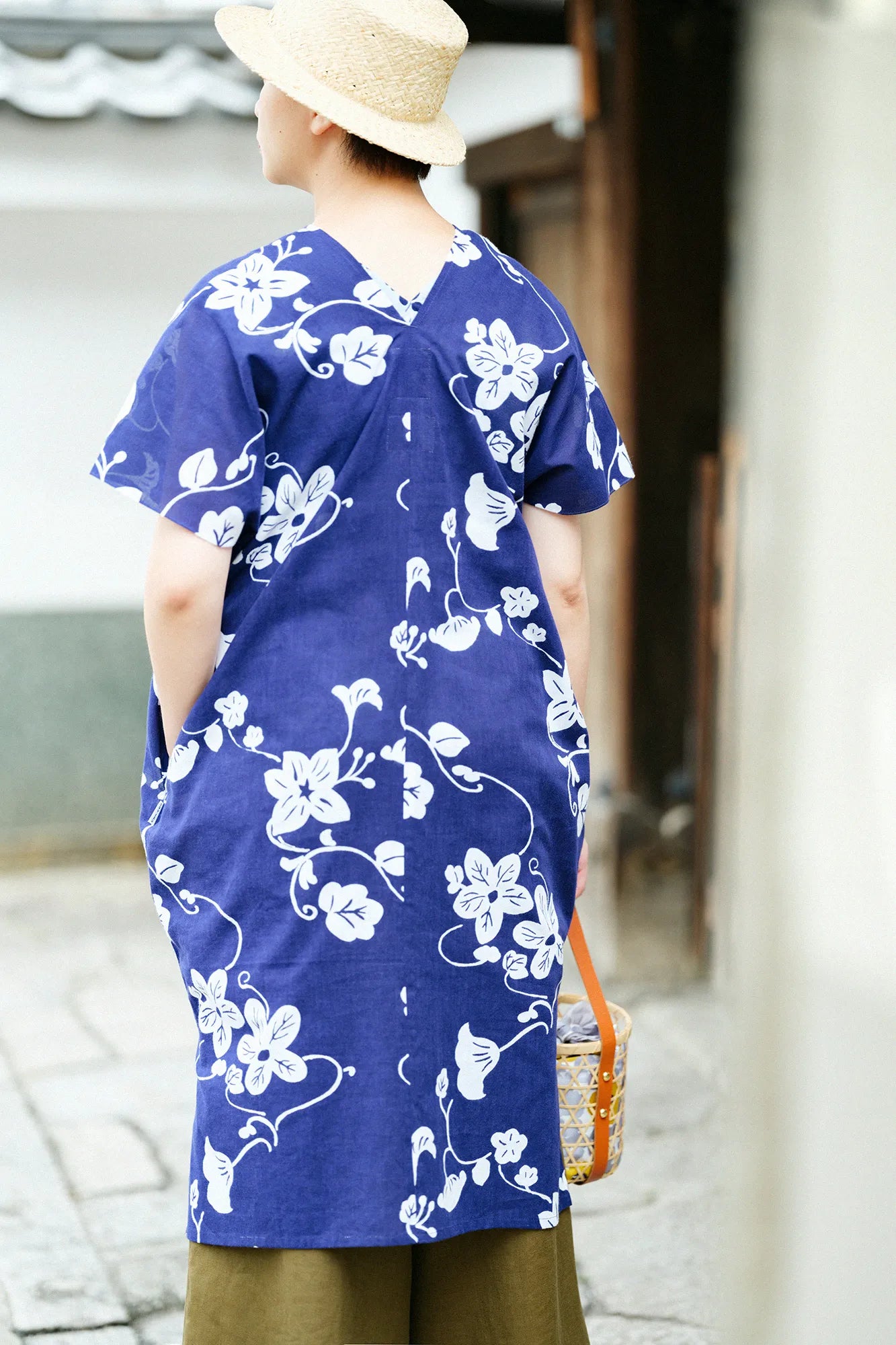 【Ships ard. 6/23】Chita Cotton Bun Rectangular Dress Split Joint / Graceful
