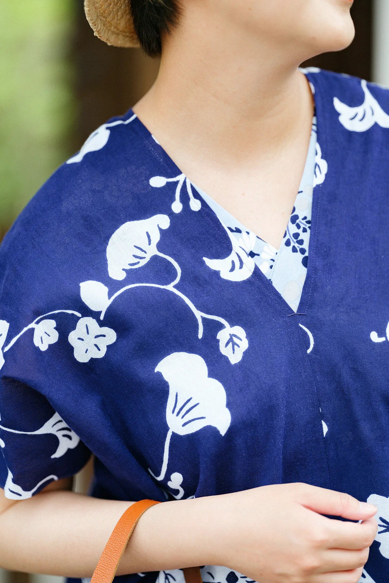 【Ships ard. 6/23】Chita Cotton Bun Rectangular Dress Split Joint / Graceful