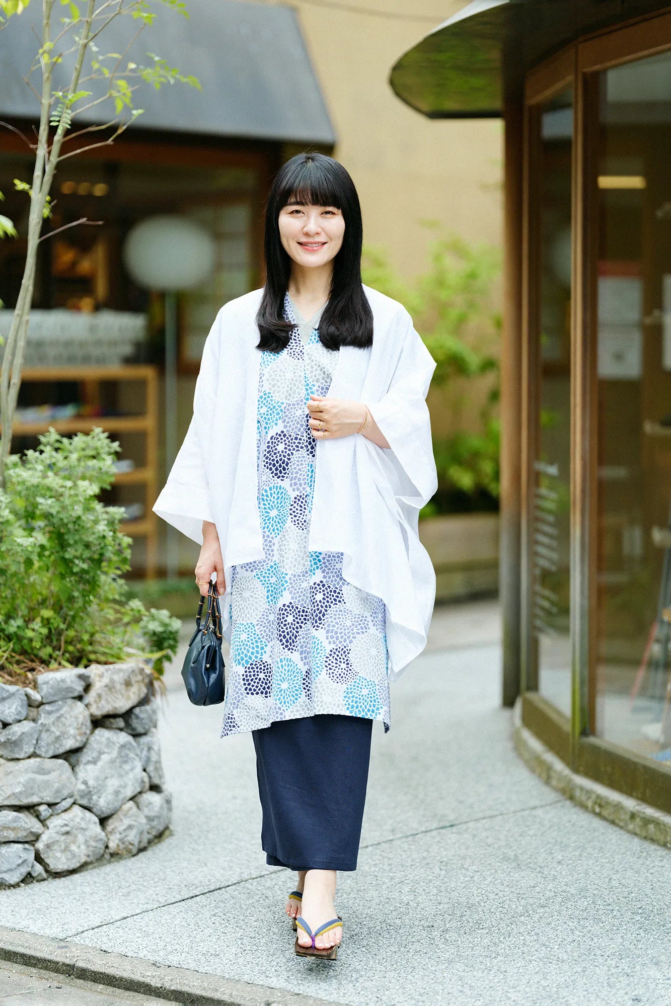 【Ships ard. 6/23】Chita Cotton Bun Rectangular Dress Split Joint / Chrysanthemum