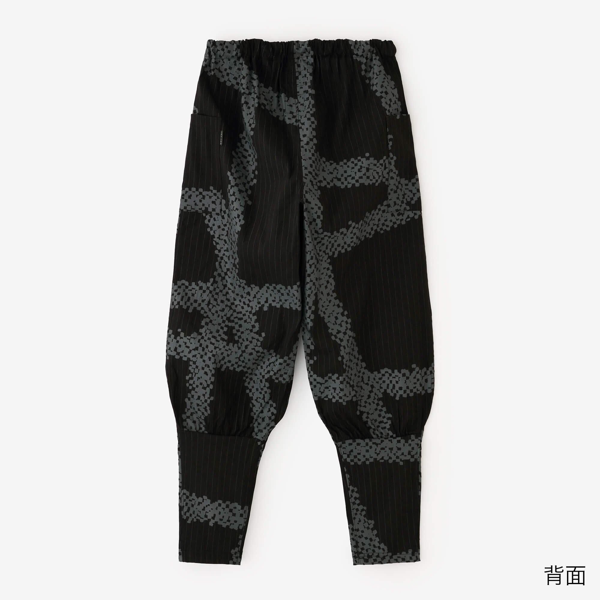 麻レーヨン 裁付えんゆう穿き／がんじがらめ 濡羽間道（ぬればかんとう）