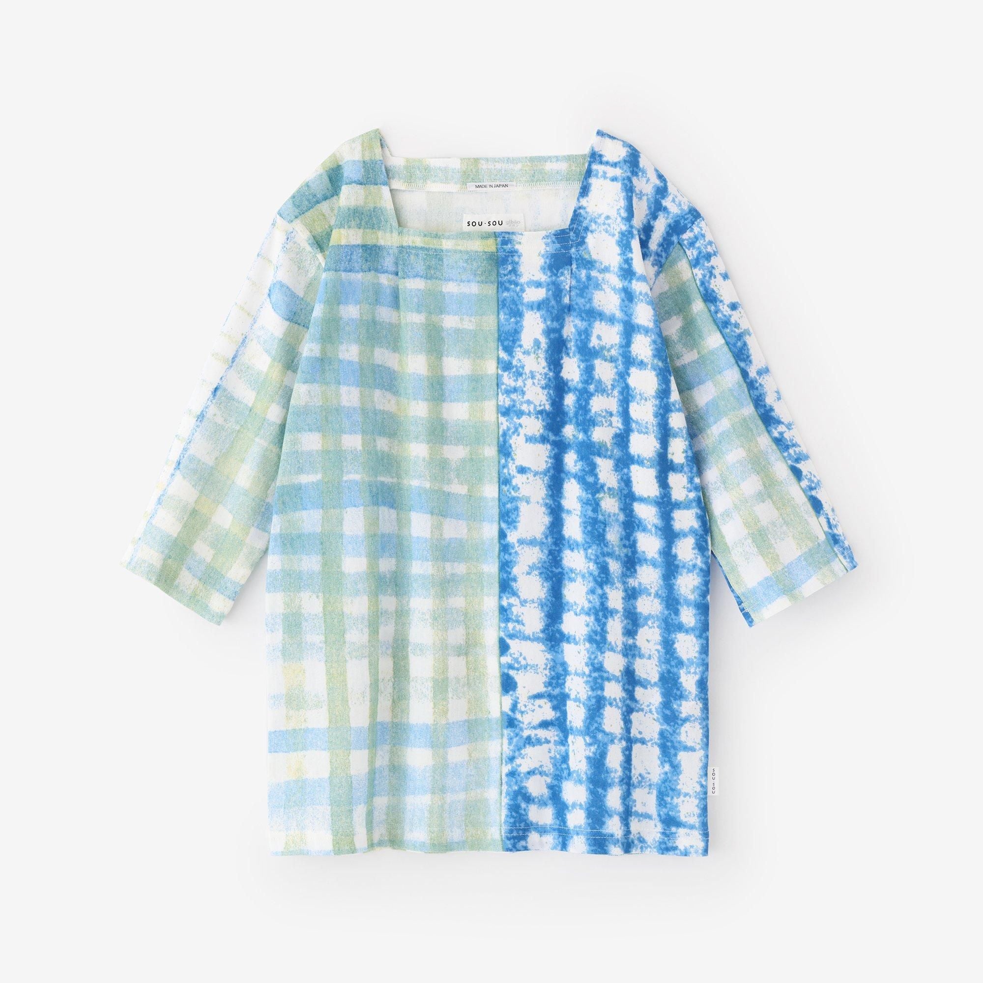 高島縮 40/40 被風（ひふ）ジバン 六分丈／銀鼠（ぎんねず）