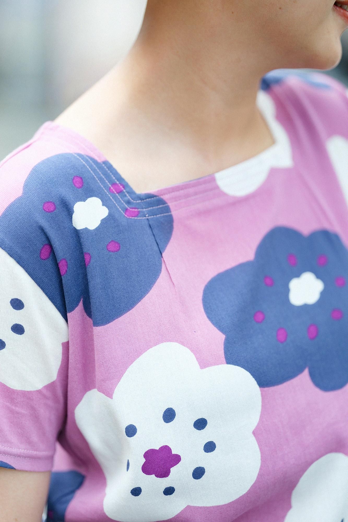 [온라인 전용]타카시마치지미 40/40 히후지반 반팔／호호에미 Nadeshikoiro (Nadeshikoiro)