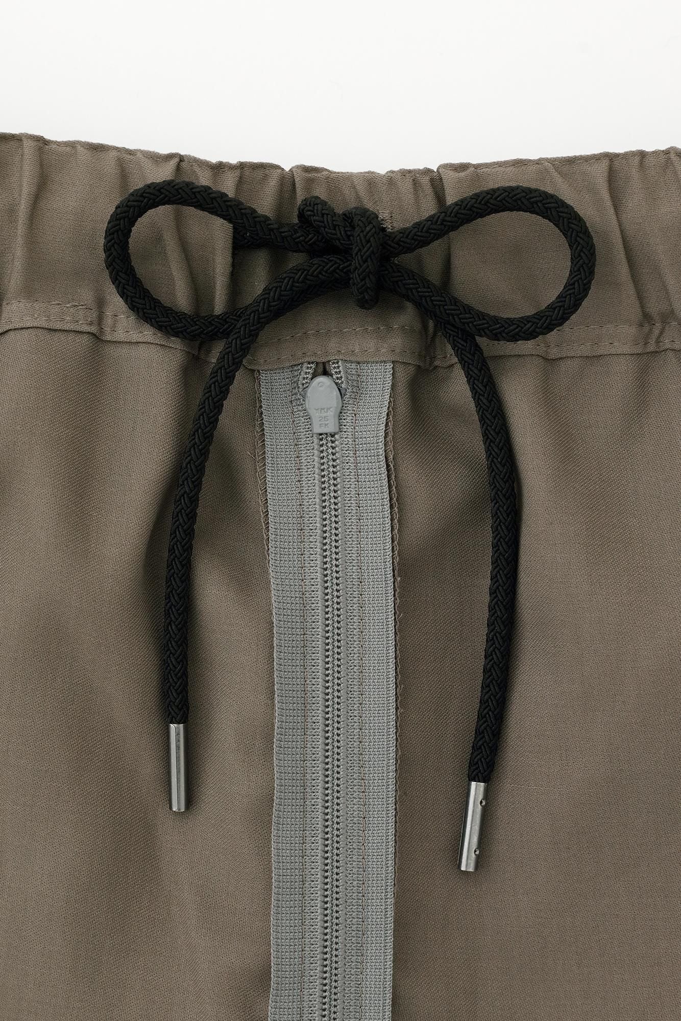 80雙線 緞紋織 手柄寛衣下 和裝褲／深灰色