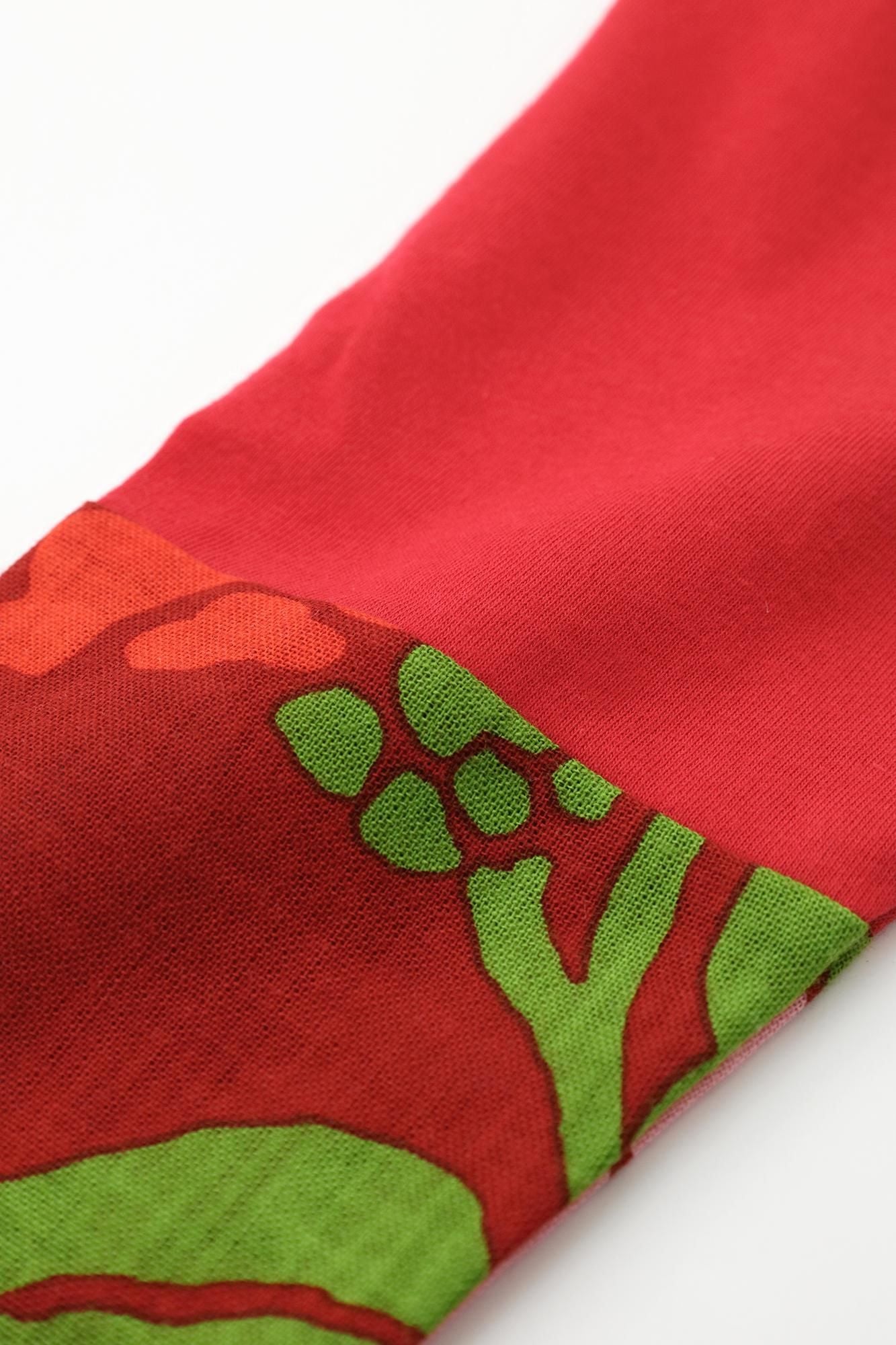 ●雙色袖 風靡上衣 / 紅色×雪柳與椿