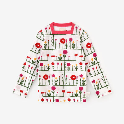 ● Square Neck Long Sleeve T-shirt / Flower Grove