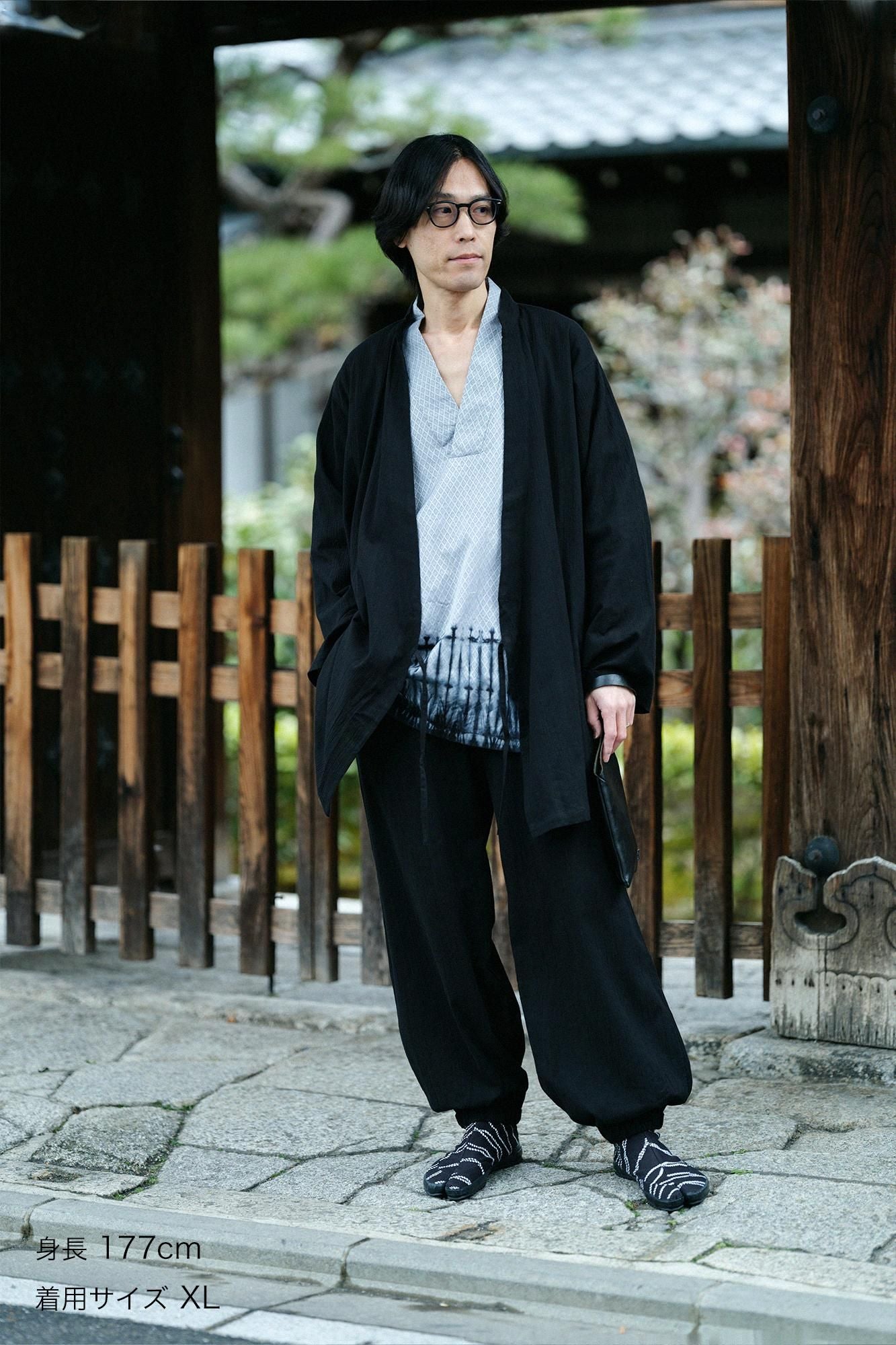 SOU・ SOU 傾衣　高島縮 20/20 手柄作務衣/濡羽色 高島縮 20/20 手柄作務衣（たかみさむえ）／濡羽色（ぬれば