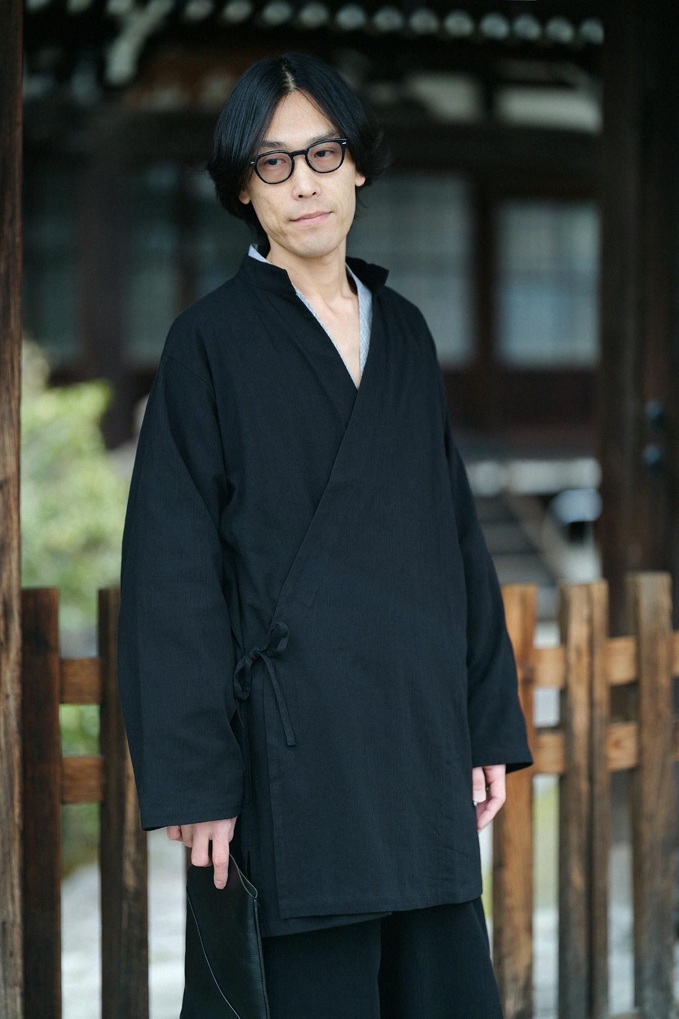 SOU・ SOU 傾衣　高島縮 20/20 手柄作務衣/濡羽色 高島縮 20/20 手柄作務衣（たかみさむえ）／濡羽色（ぬれば