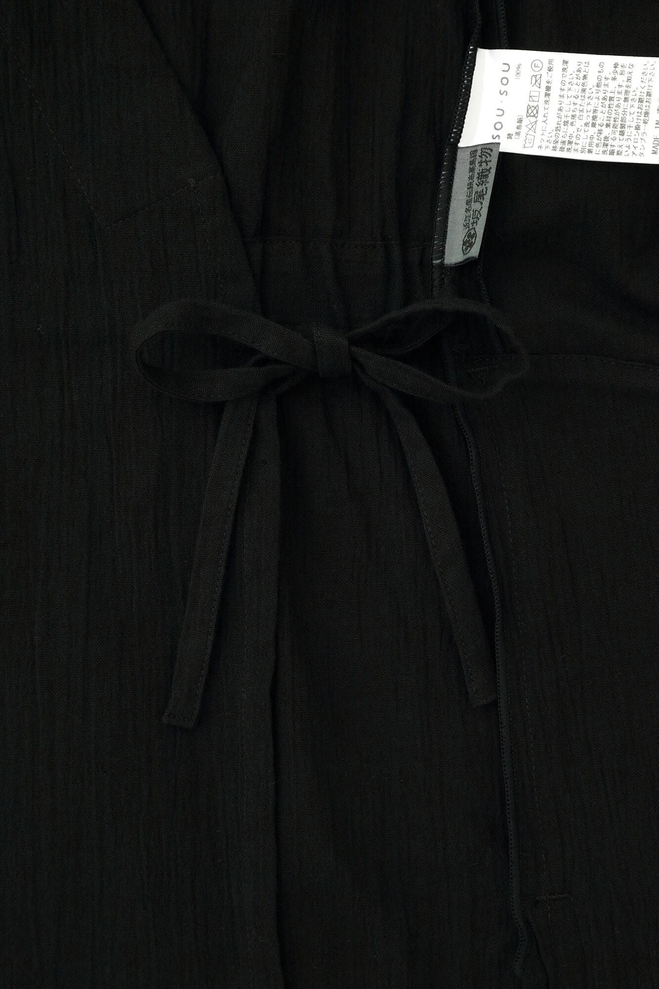 高島縮 20/20 手柄作務衣（たかみさむえ）／濡羽色（ぬれば