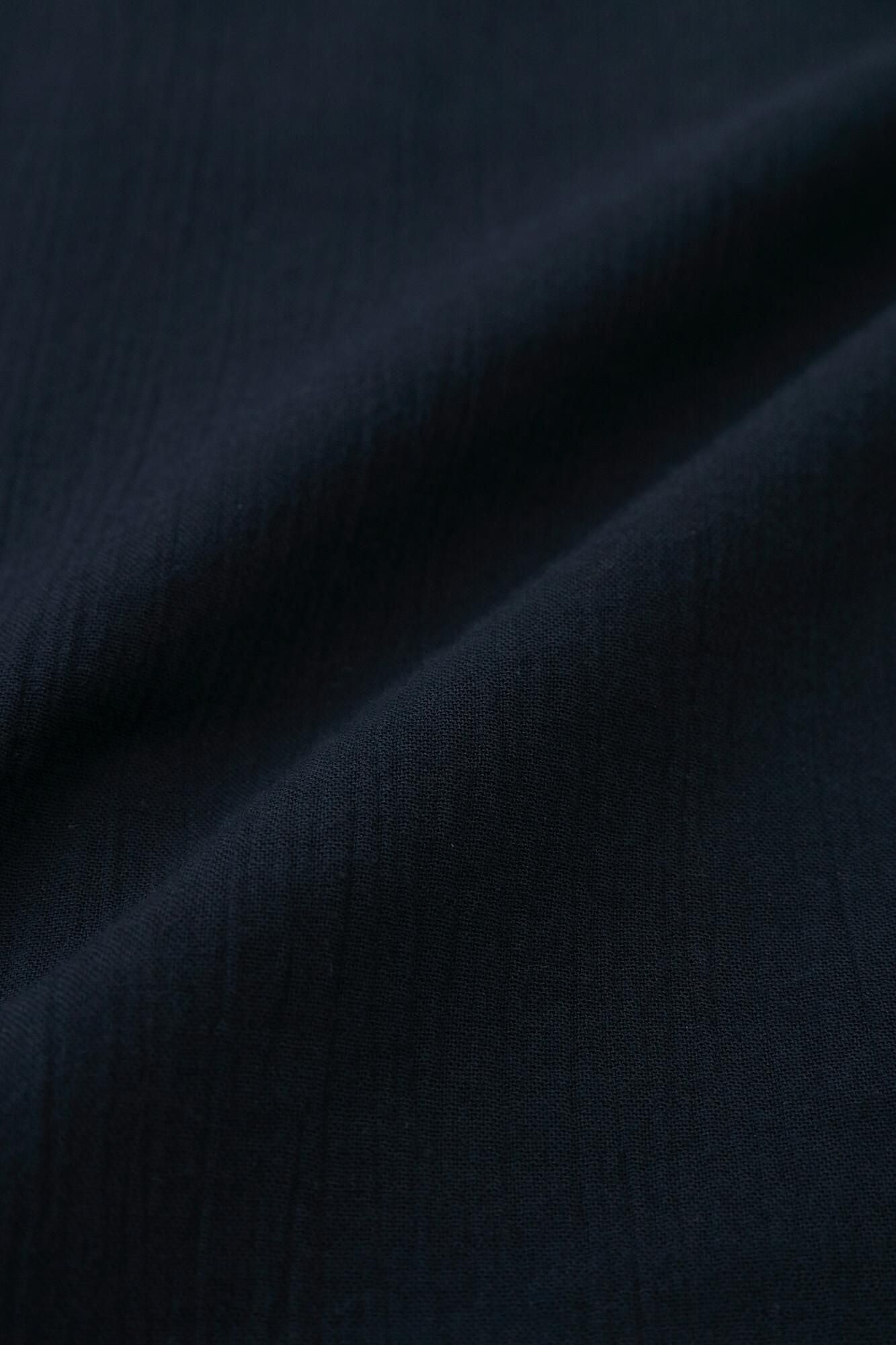 高島縮棉 20/20手柄作務衣／藍黑色