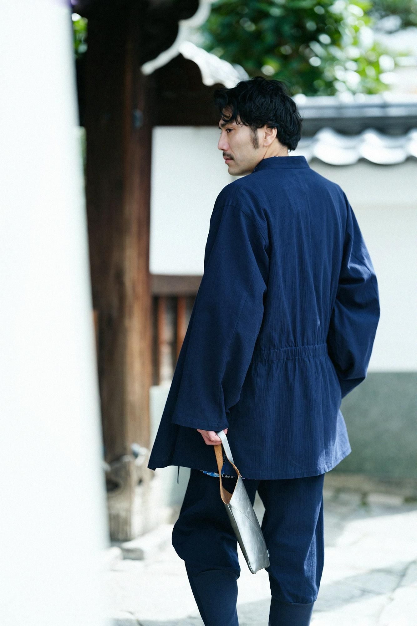 SOU・ SOU 傾衣　高島縮 20/20 手柄作務衣/濡羽色 高島縮 20/20 手柄作務衣（たかみさむえ）／濡羽色（ぬれば