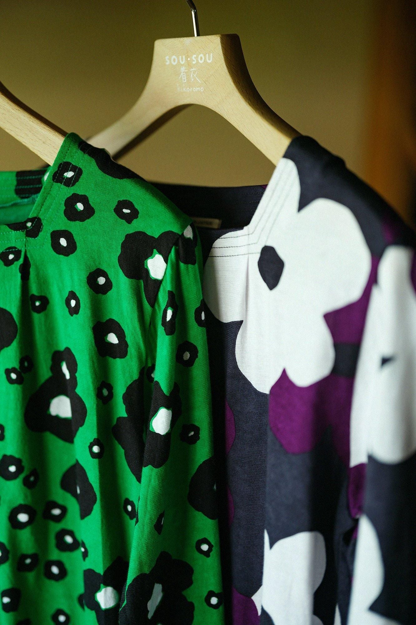 方領上衣/疊花黑紫