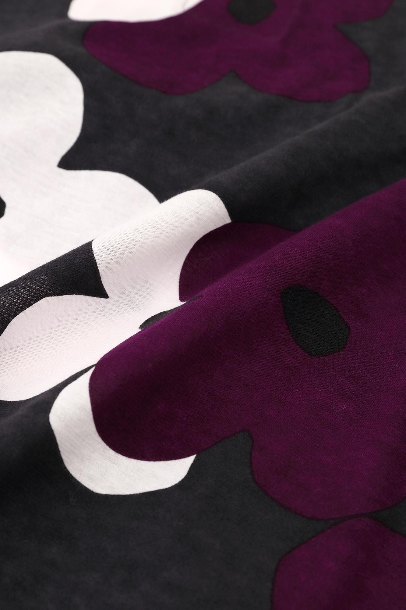 方領上衣/疊花黑紫