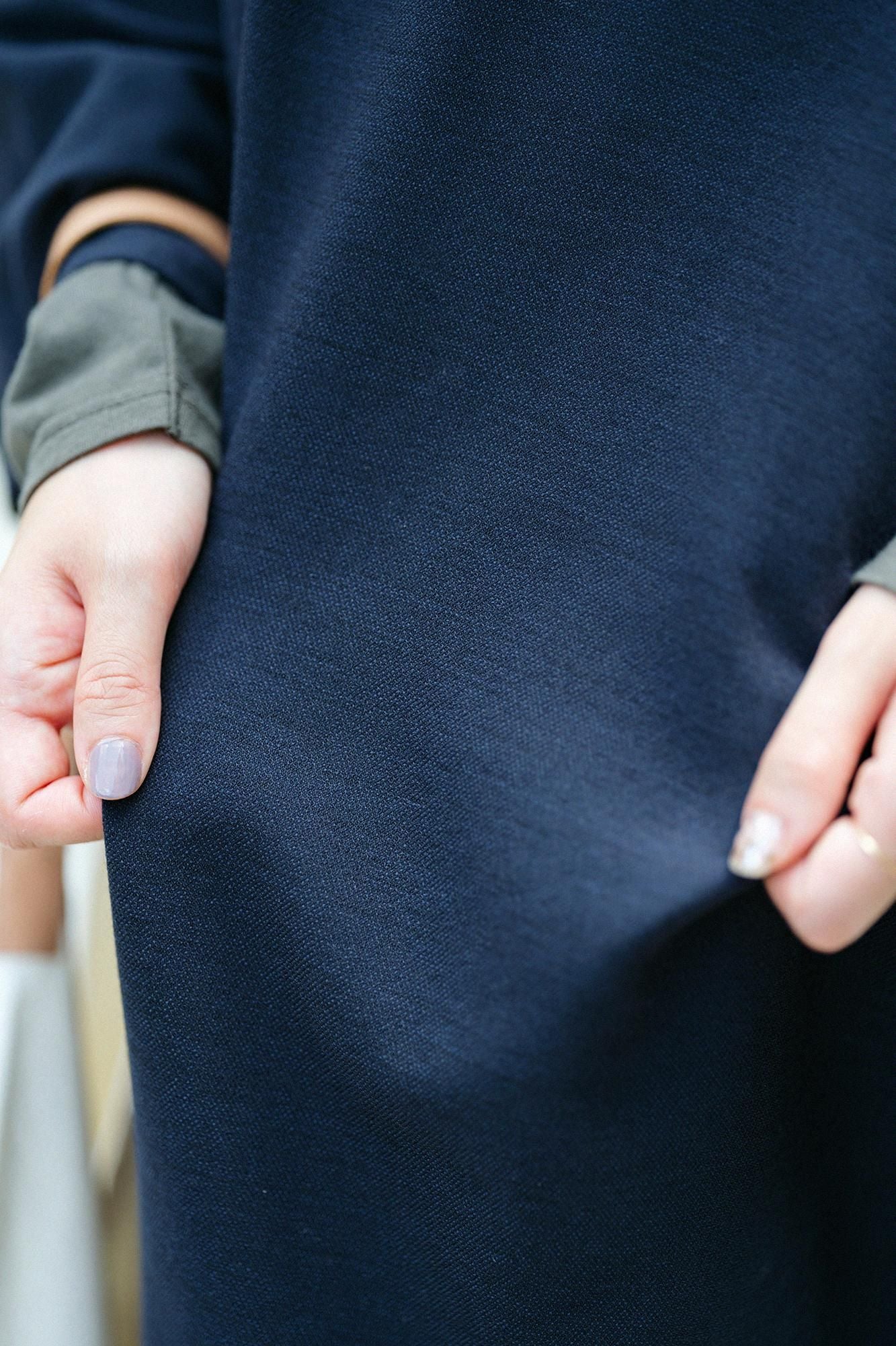 Baumwoll-Rayon-Twill-Webart (rechteckiges Naginata-Gewand)/Tiefblau (Shinkon)