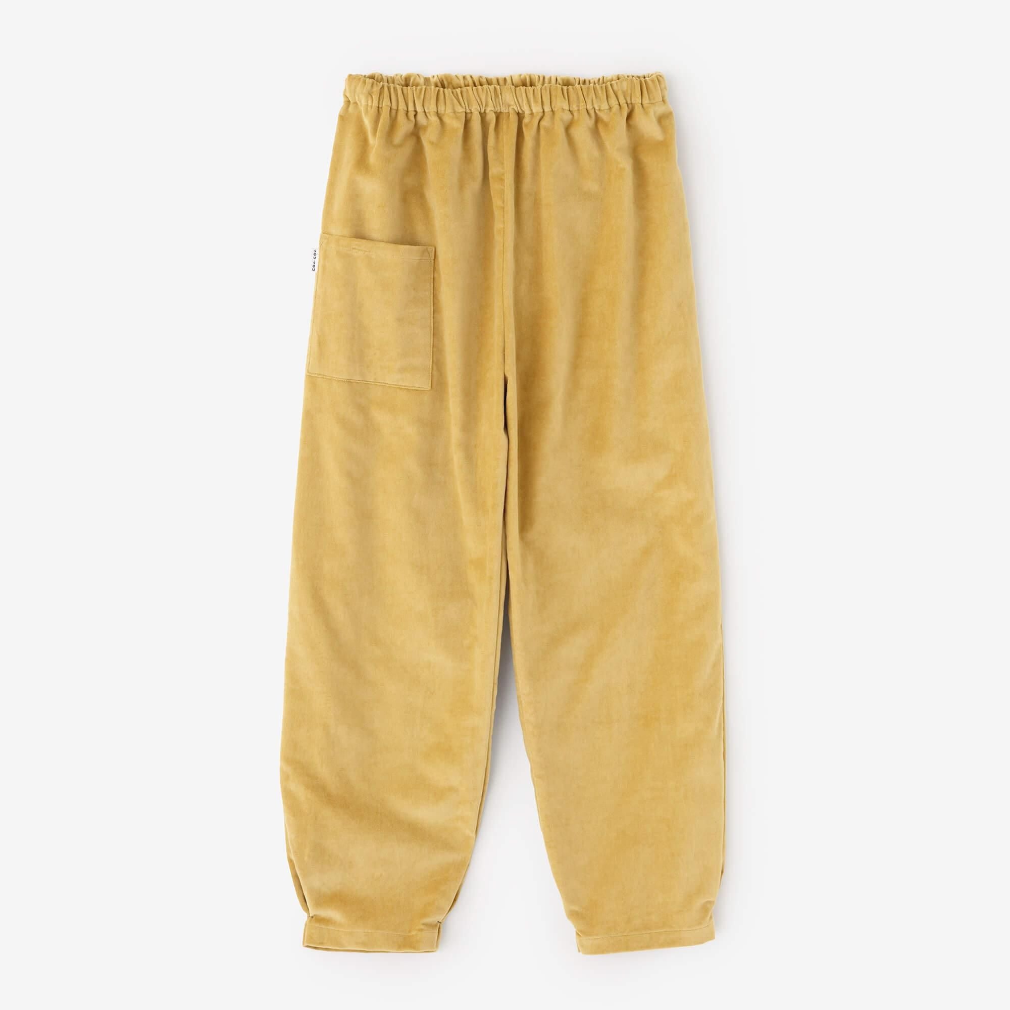 Cotton-linen Blend Blue Green Monpe Workers Pants / Gardenia Color