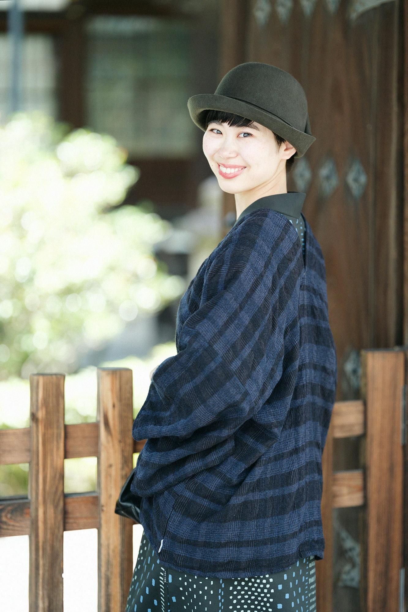 면모직 치도리고우시오리(Chidori Koshibook) Hatsuki/짙은 남색