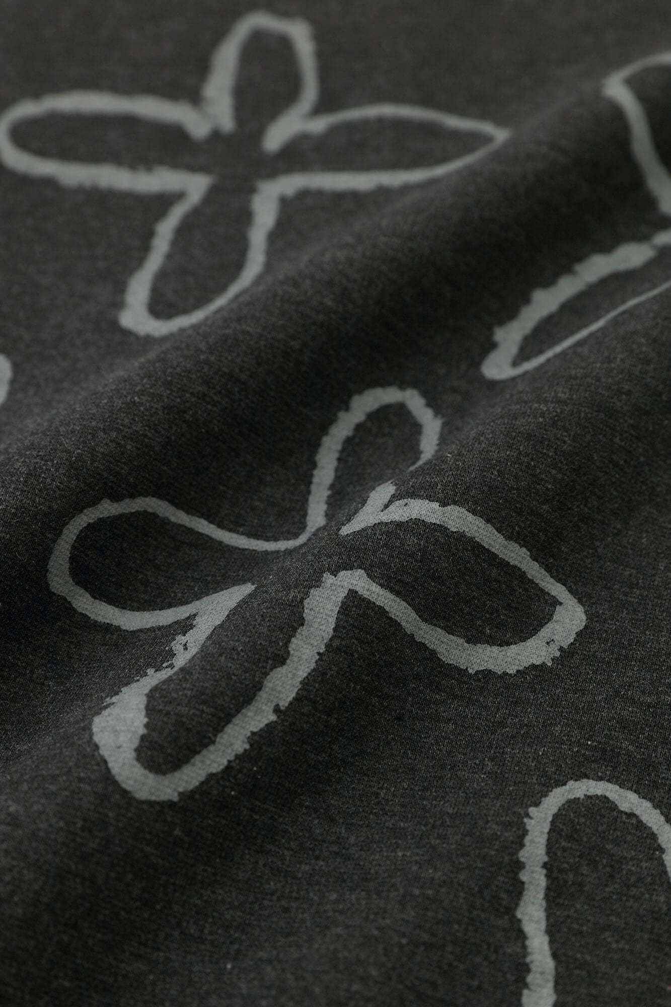 Interlock Knitting Shiraiki Kimono Collar Top / Suzushiro Ink Black