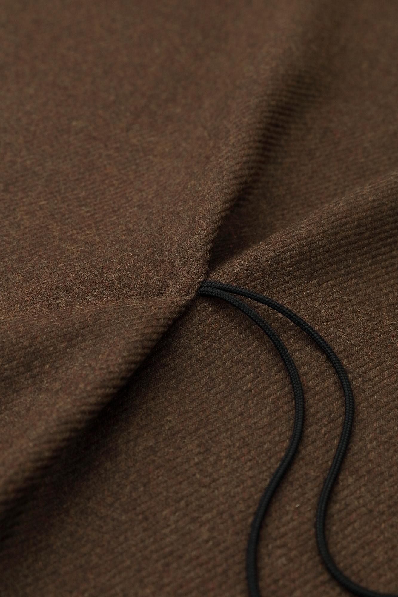 梳毛斜紋織 如月披風斗篷／棕色