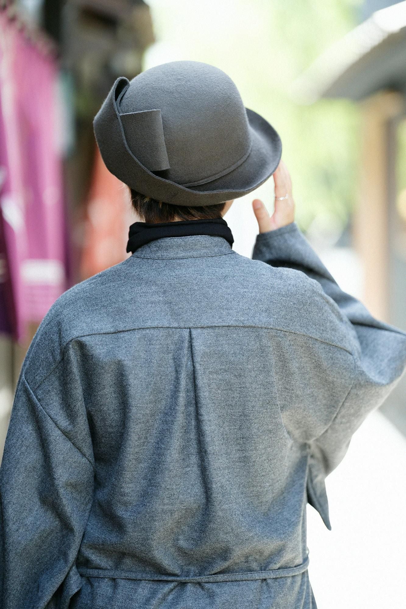 【net限定】梳毛（そもう） 綾織（あやおり） 薙刀かり衣（なぎなたかりごろも） 裏勝り（うらまさり）／濃灰（こいはい）×SO-SU-U