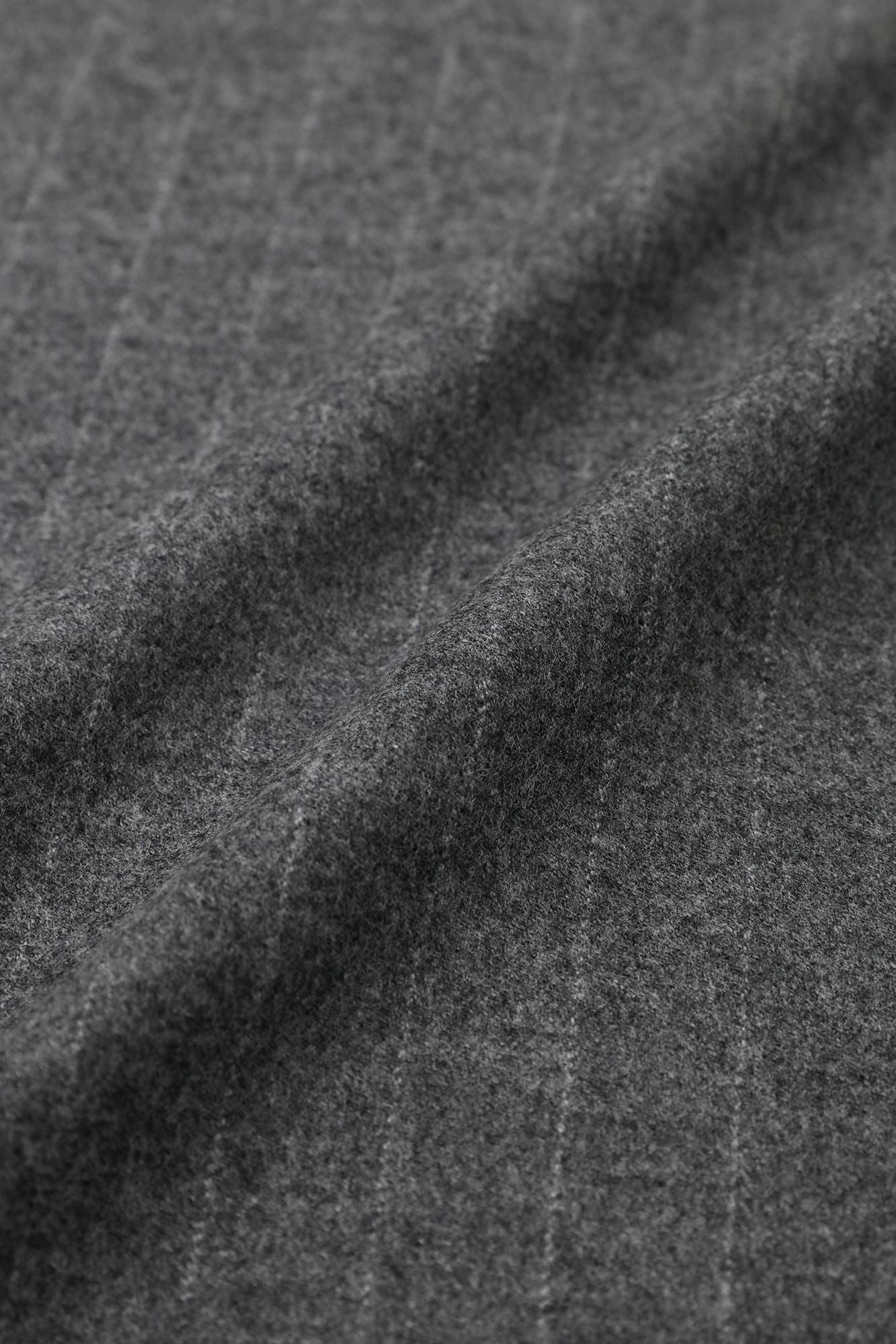 梳毛條紋 如月披風斗篷／深灰色